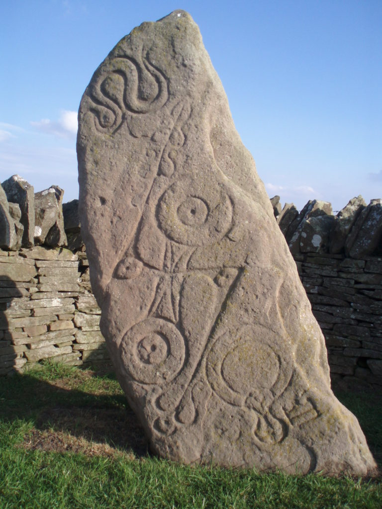 A stone carved with Pictish symbols